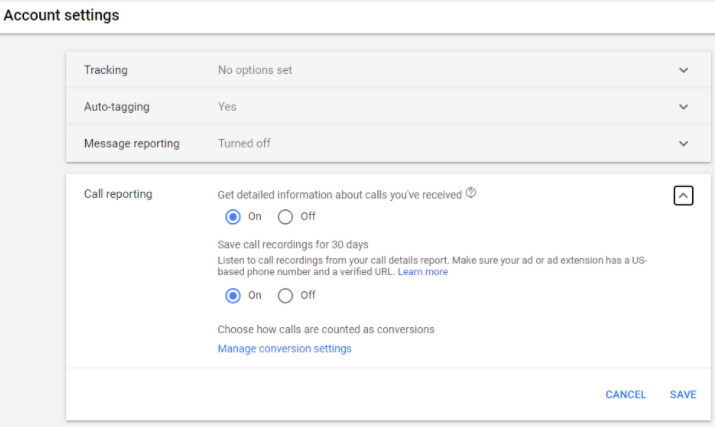 Show Google account settings