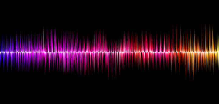 A wave length showing rainbow colors