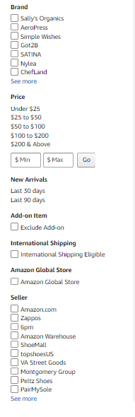 Amazon’s Site Search UX