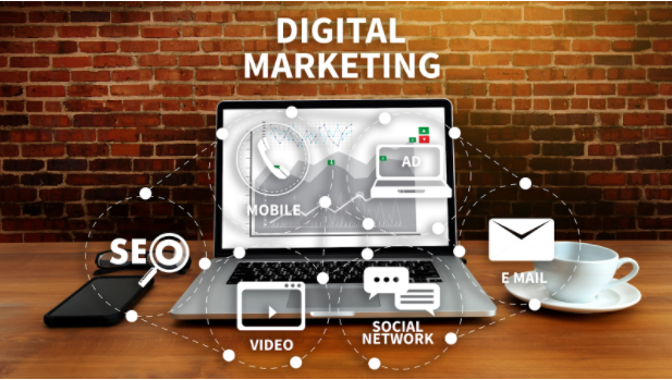 An illustration of digital marketing with specific tactics.