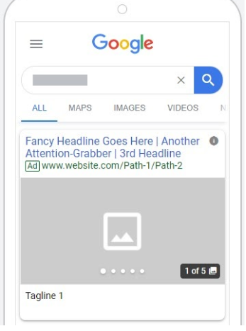 Google Gallery Ads displayed on a mobile device