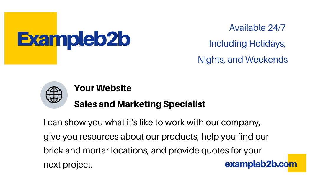 An example image of a B2B website with updated and new content relevant to users