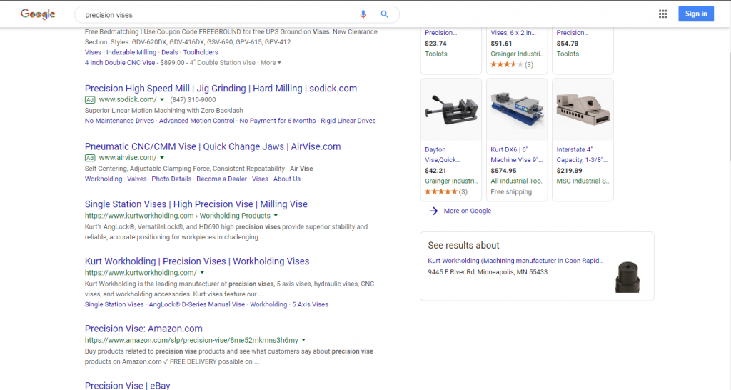 search results example